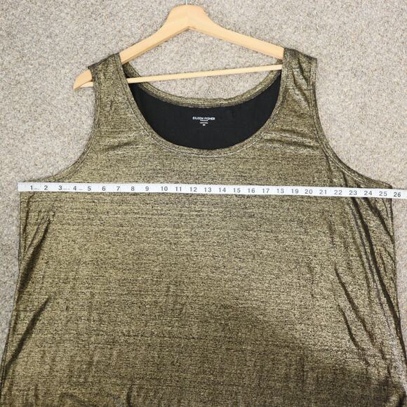 Eileen Fisher Tank Top Plus 3X Gold Organic Linen - Picture 5 of 8